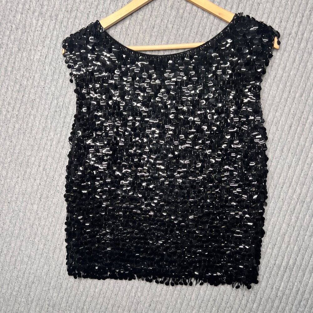 Vintage Stephen‎ Chu Hong Kong New Years Eve Party Glam Beaded Black Lined Sexy